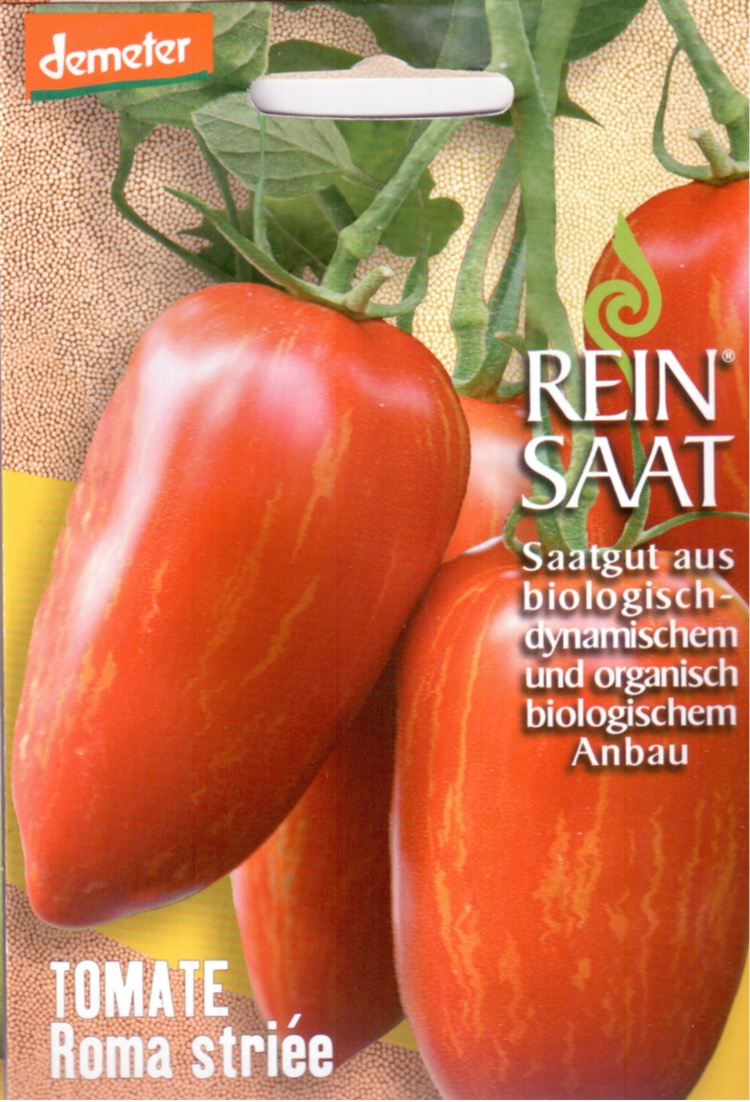 Saatgut Tomate Roma striée Samen Demeter Tomatensamen aus biologischem Anbau