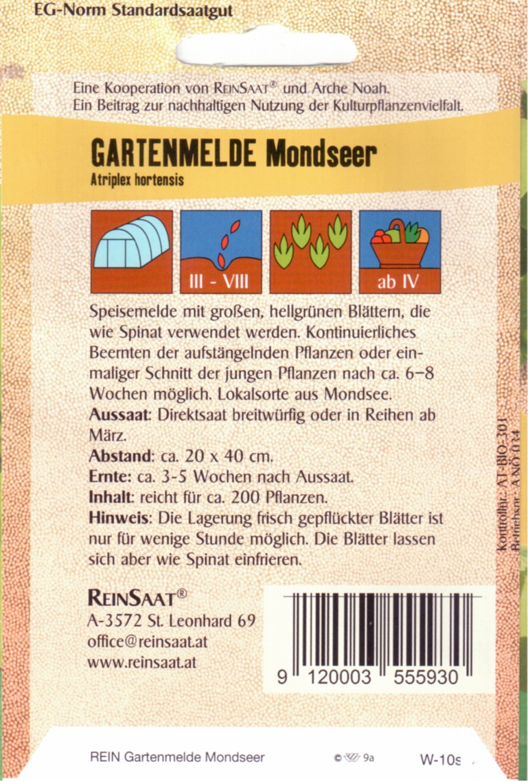Saatgut Gartenmelde Mondseer -R-