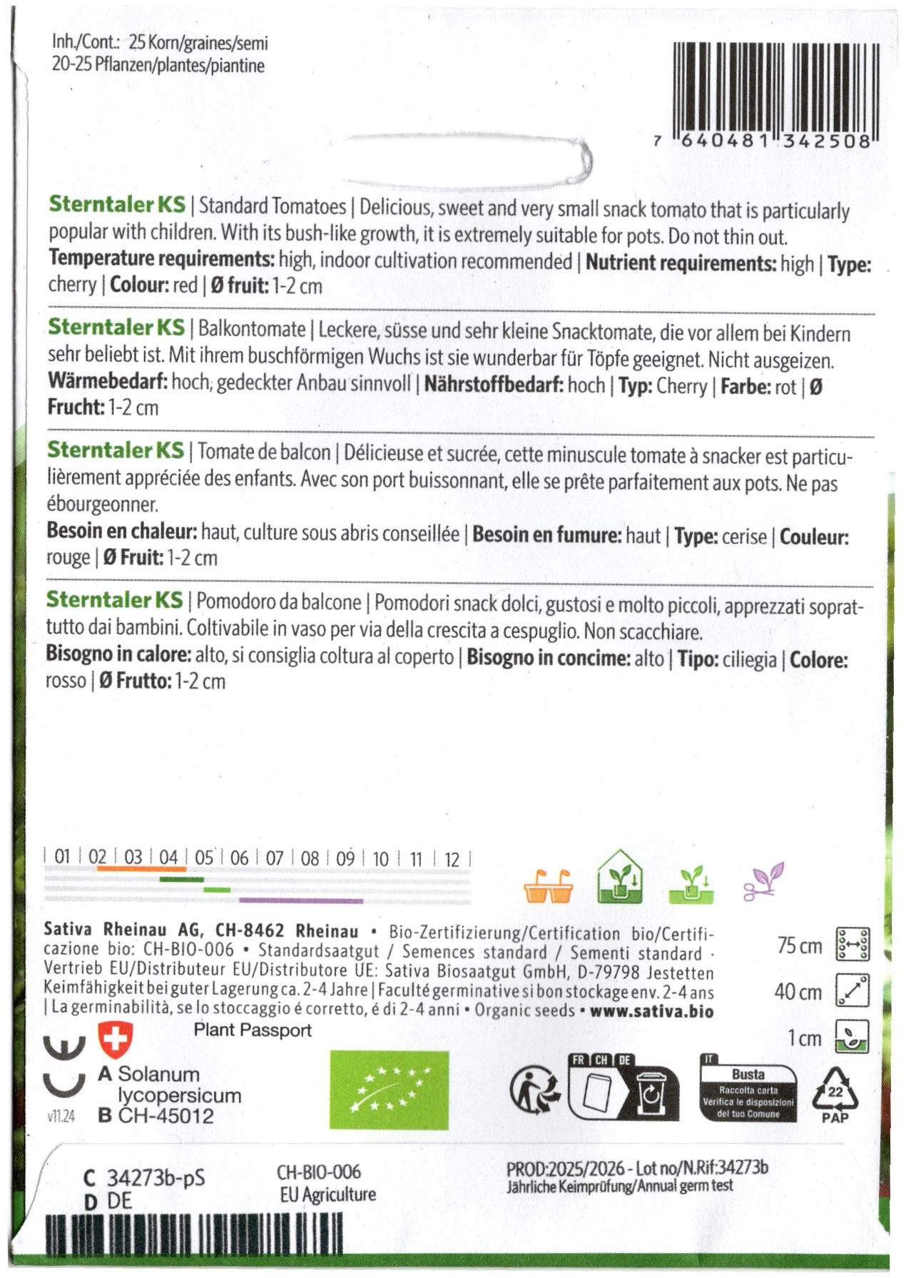 Tomatensaatgut Sterntaler KS  -S- 