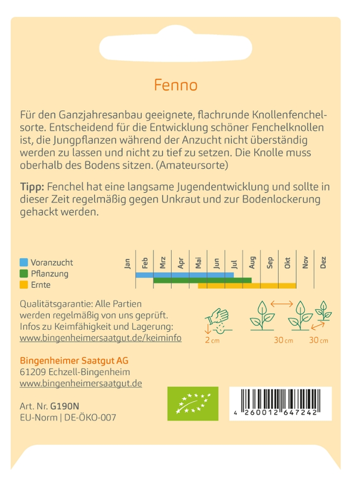 Saatgut Knollenfenchel Fenno -B-