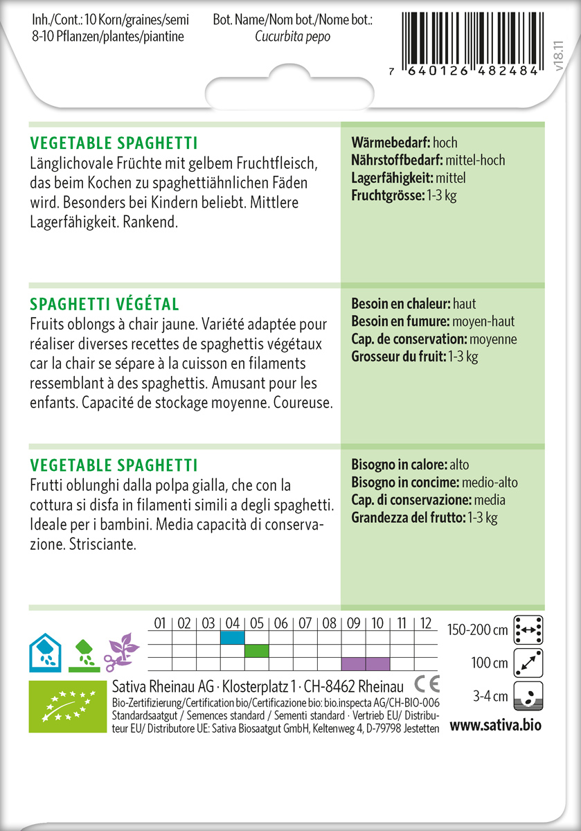 Saatgut Spaghetti-Kürbis -S-