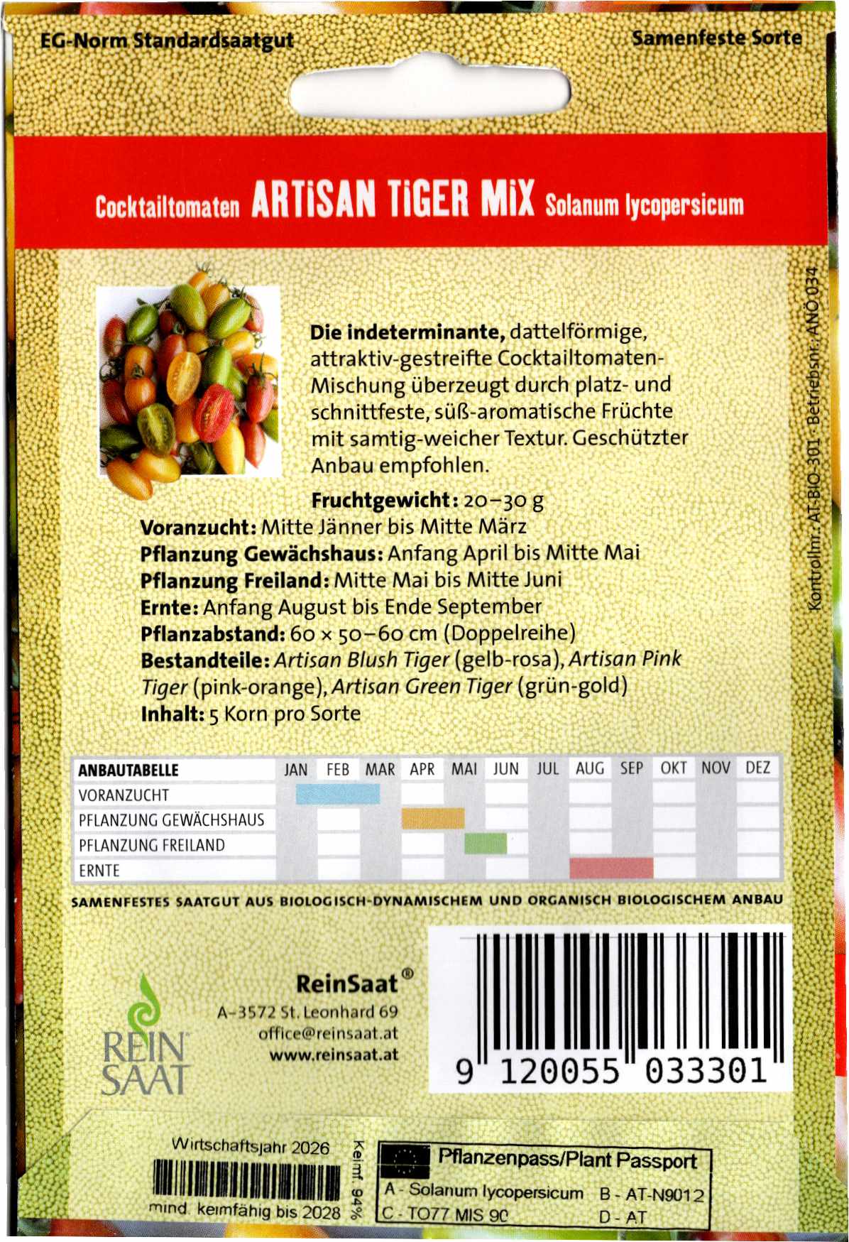 Tomatensaatgut Artisan Tiger Mix -R- 